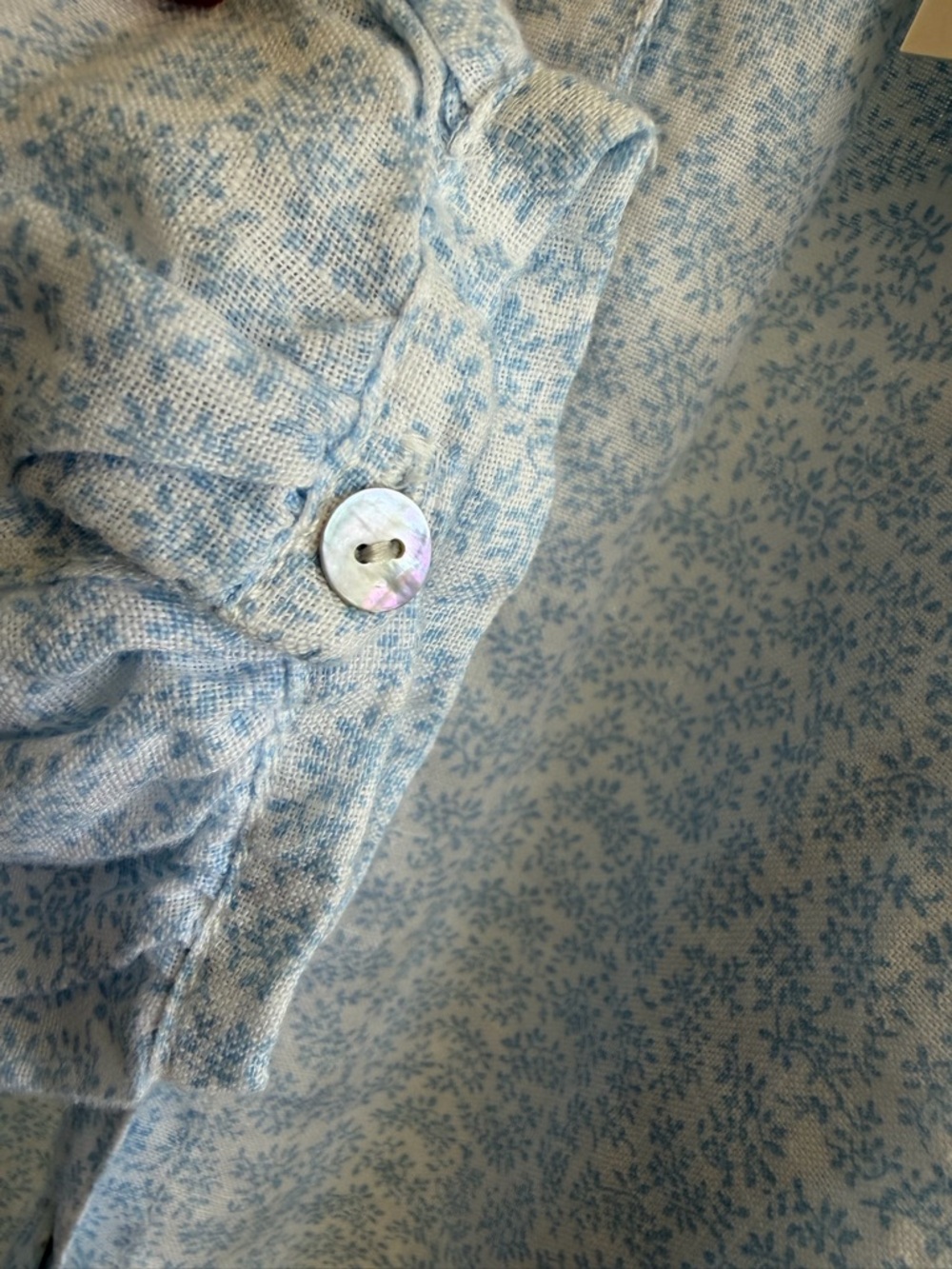 Laura Ashley Pale Blue Linen Button-Up Top NEW WITH TAGS - Picture 5 of 6